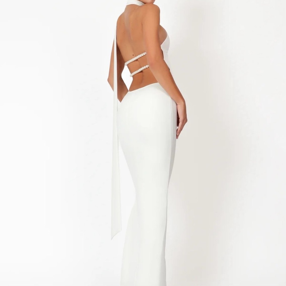 Elegant White Halter Dress